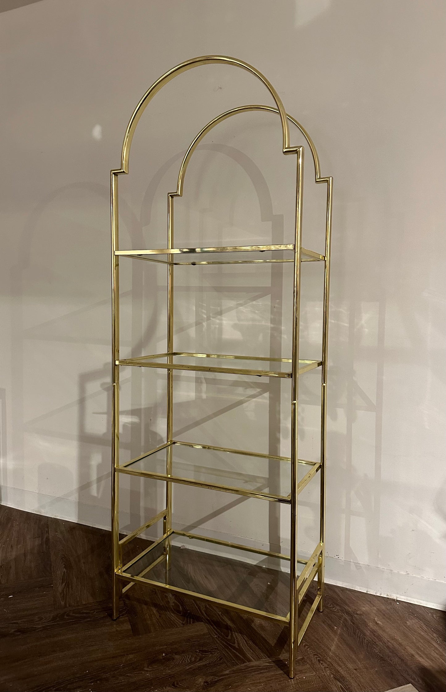 Vintage Gold and Glass Shelf