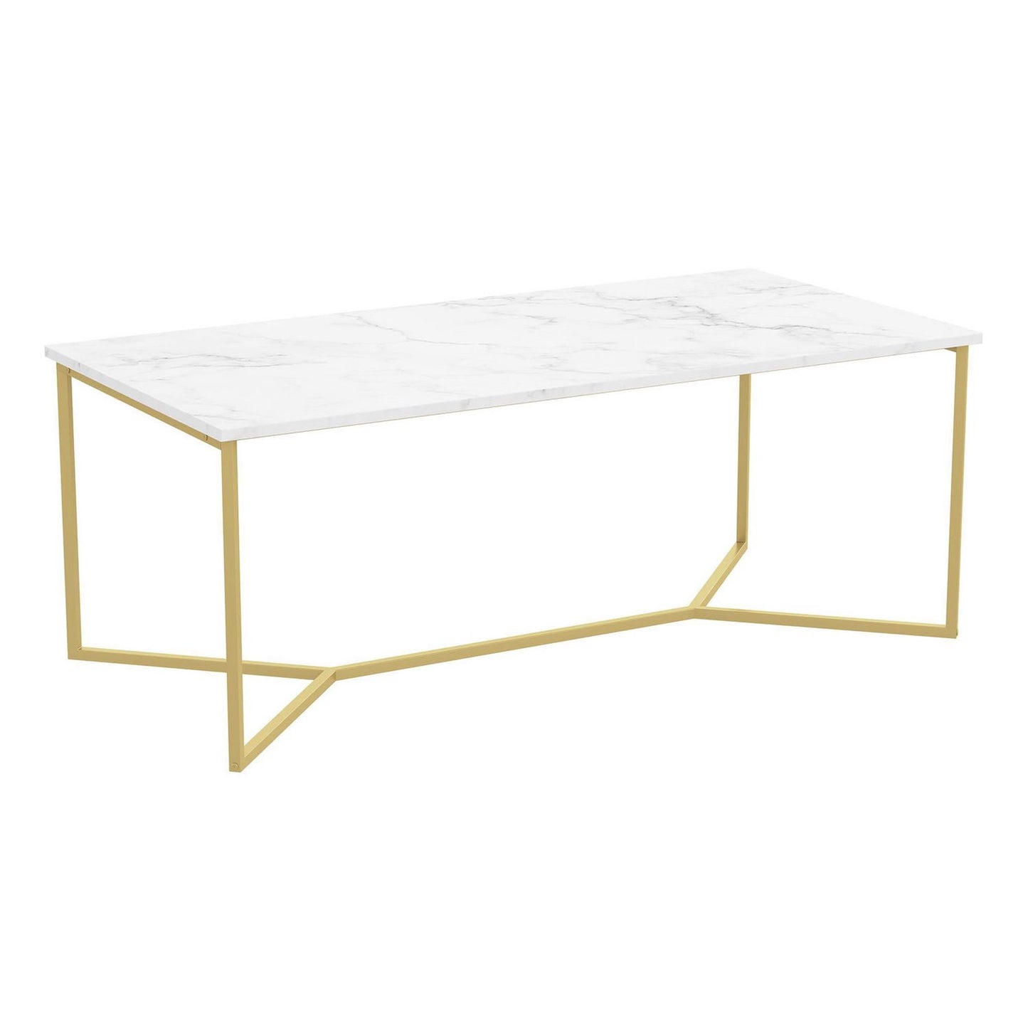 Rectangular Gold Marble Table