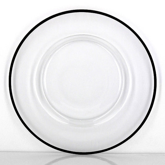 Black Rim Glass Charger Plate