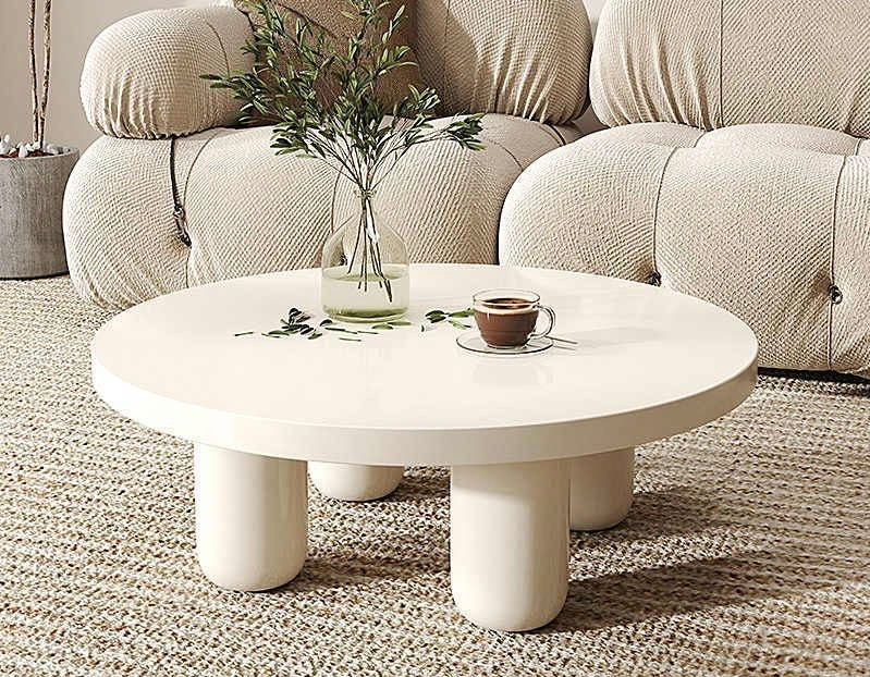 Set of 2 White Nortic Coffee Table
