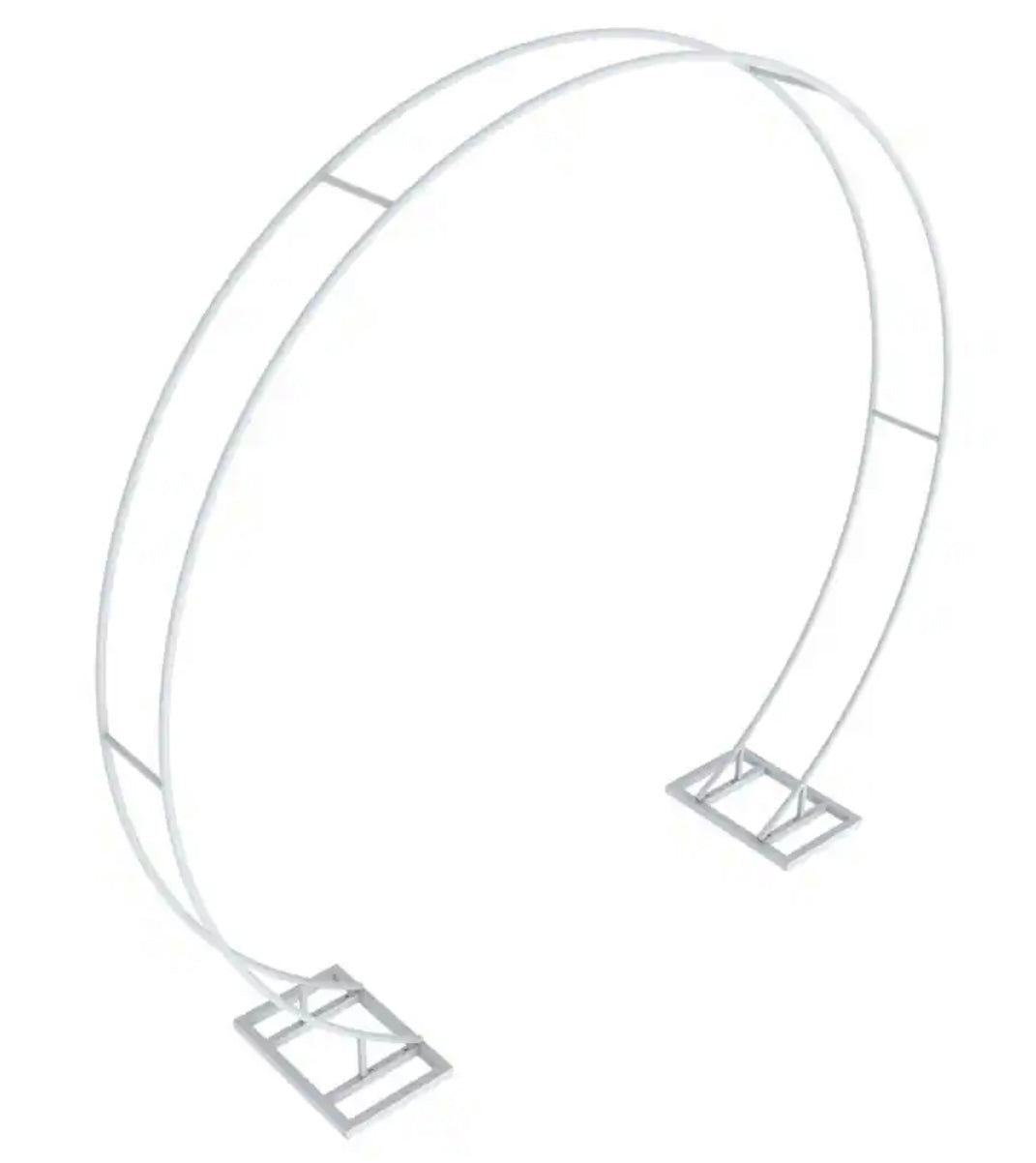 Versatile round arch structure for event decoration.