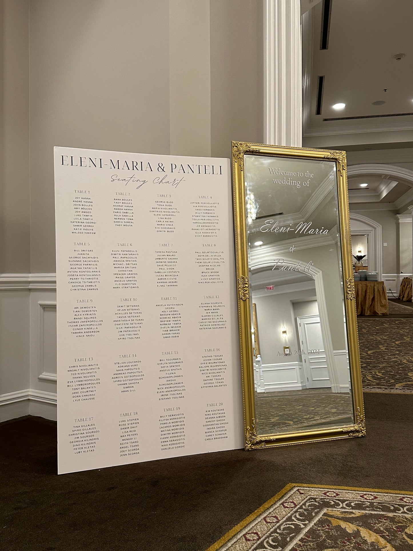 Welcome/Selfie Gold Mirror with Custom Vinyl Printing