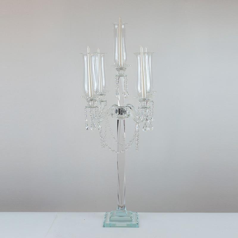 Elegant Glass Candelabra Centerpiece