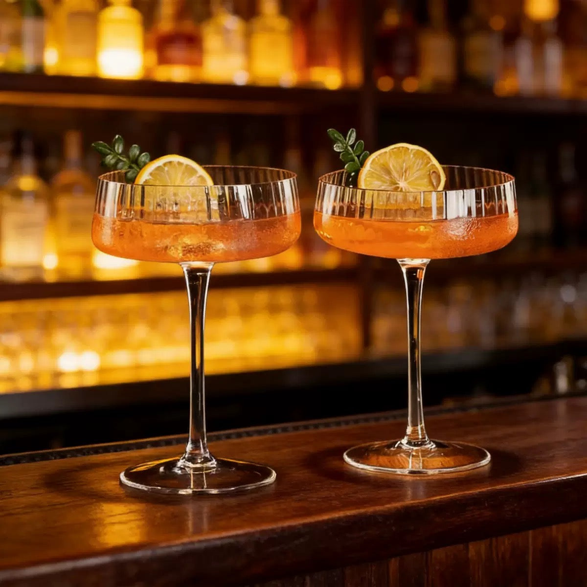 Crystal Cut Champagne Coupe Glass