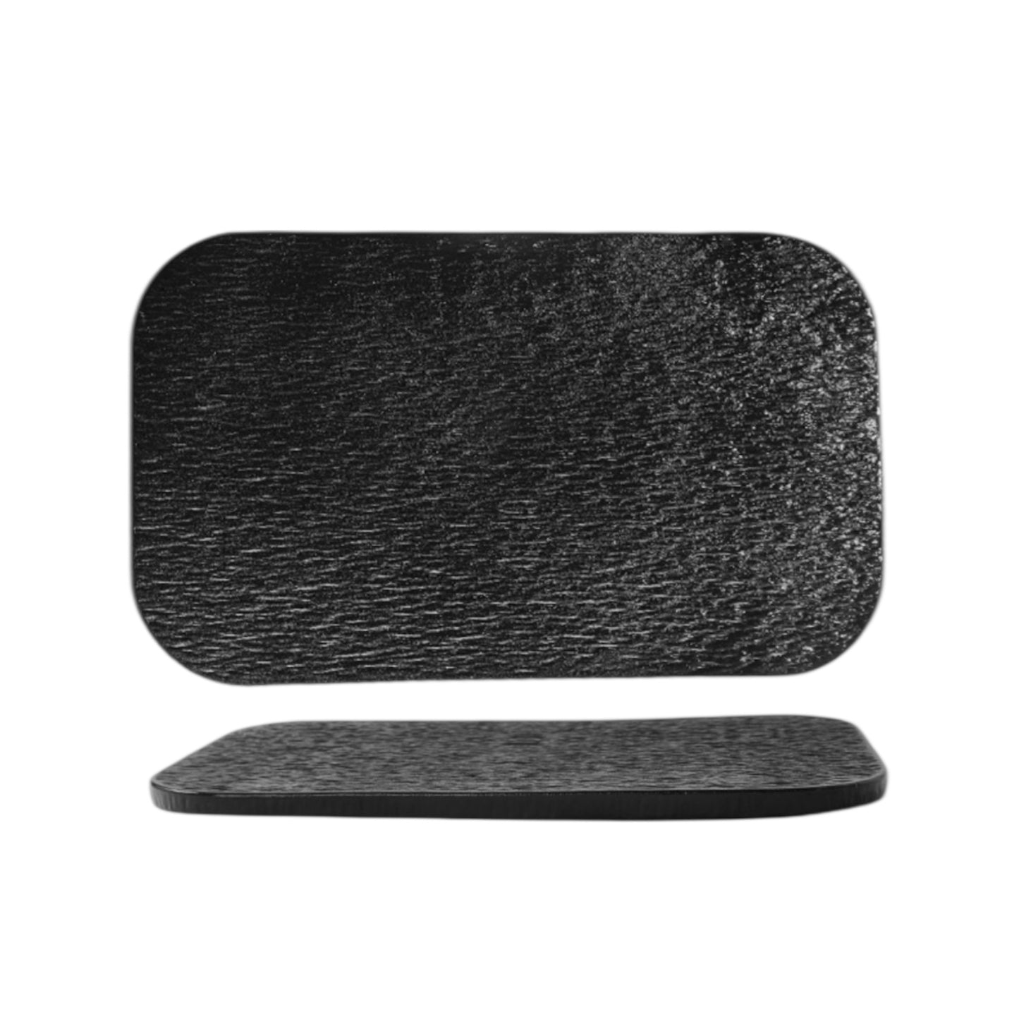 Black Rectangle Stone Serving Plate 15.4”