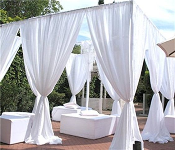 Customizable white chiffon draping for event decor.
