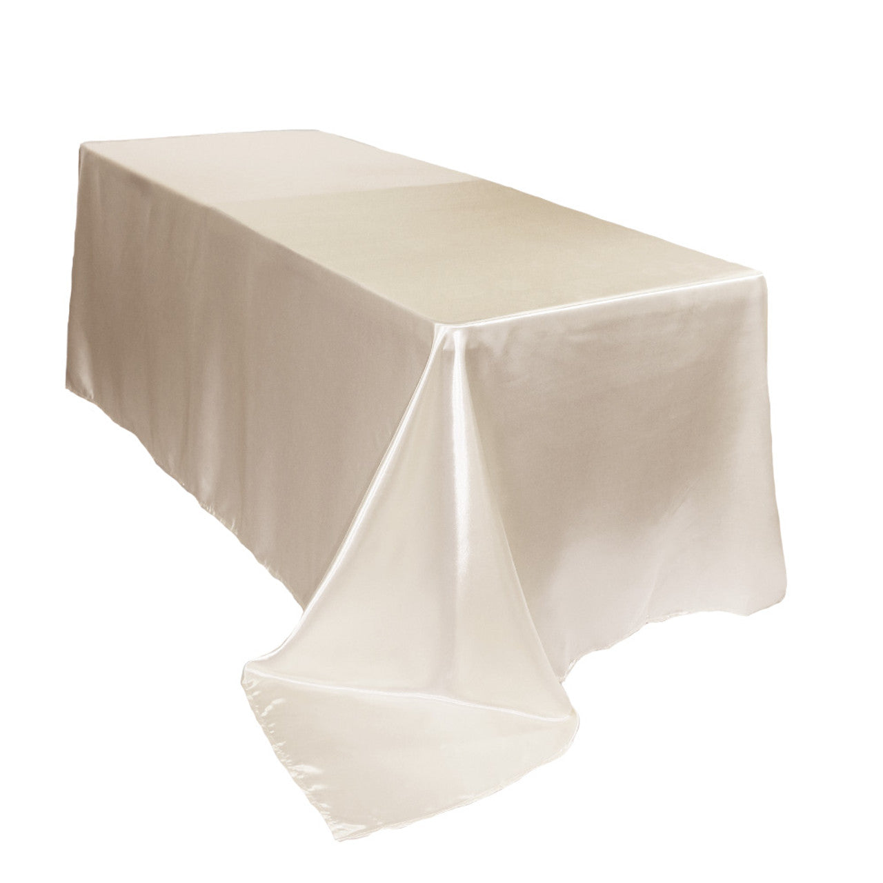 90" x 156" Rectangular Satin Tablecloth Ivory