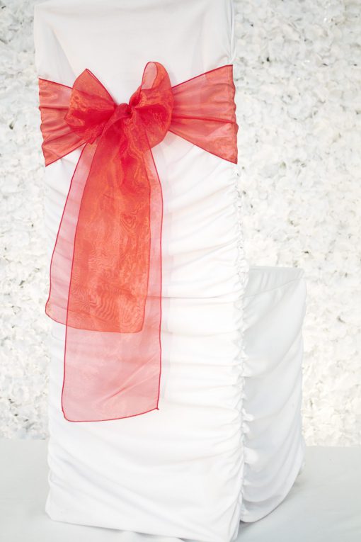 Bright Red Organza Sash