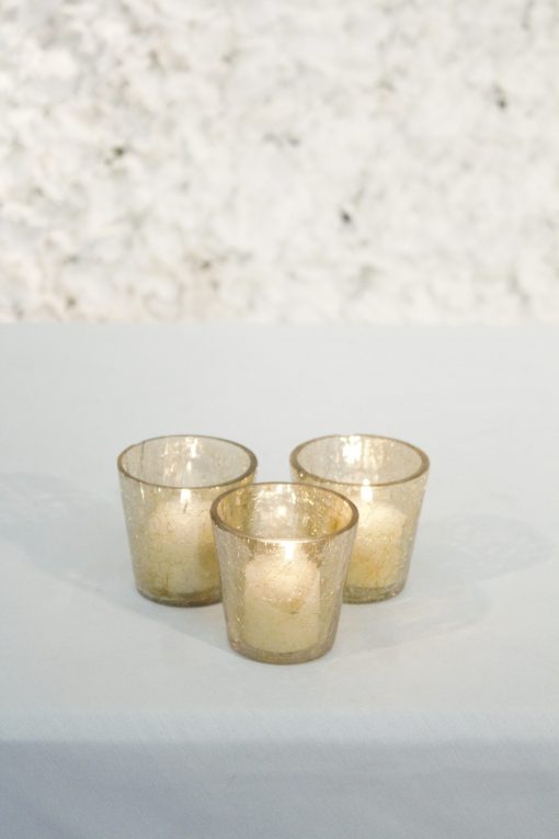 Gold Crackle Votive Holder