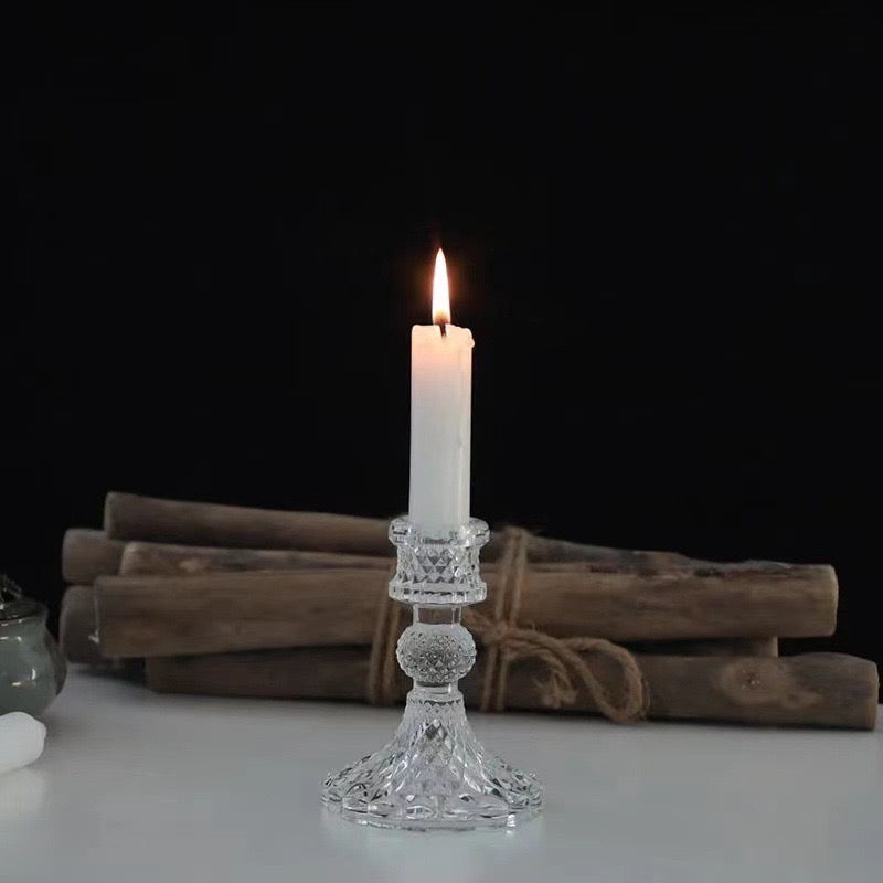 Romantic Glass Candle Stick Holder