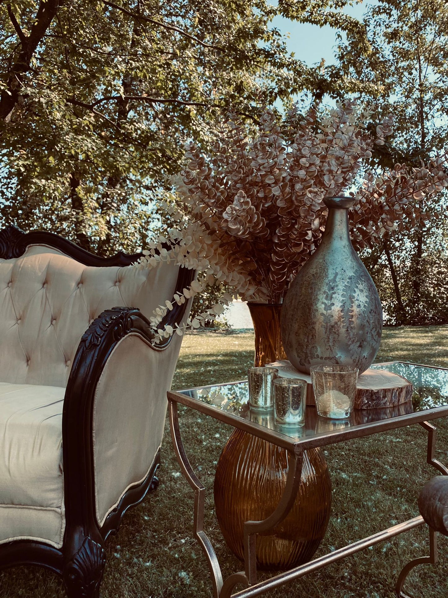 Gold Mirror Antique Table