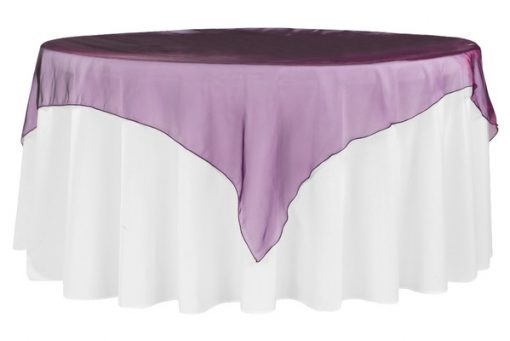 Organza Aubergine Overlay - 90″ x 90″