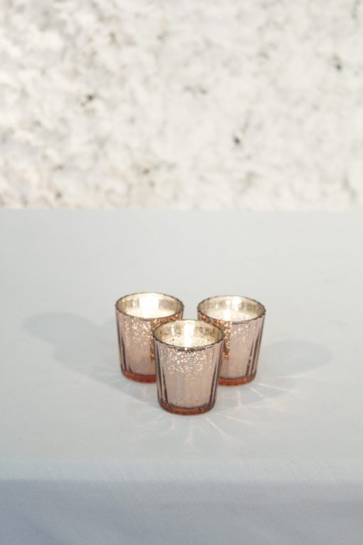 Rose Gold Mercury Glass Votive Holder