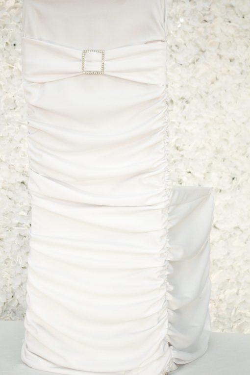 Square Broach on White Band Sash