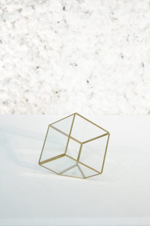 Square Gold Glass Centerpiece