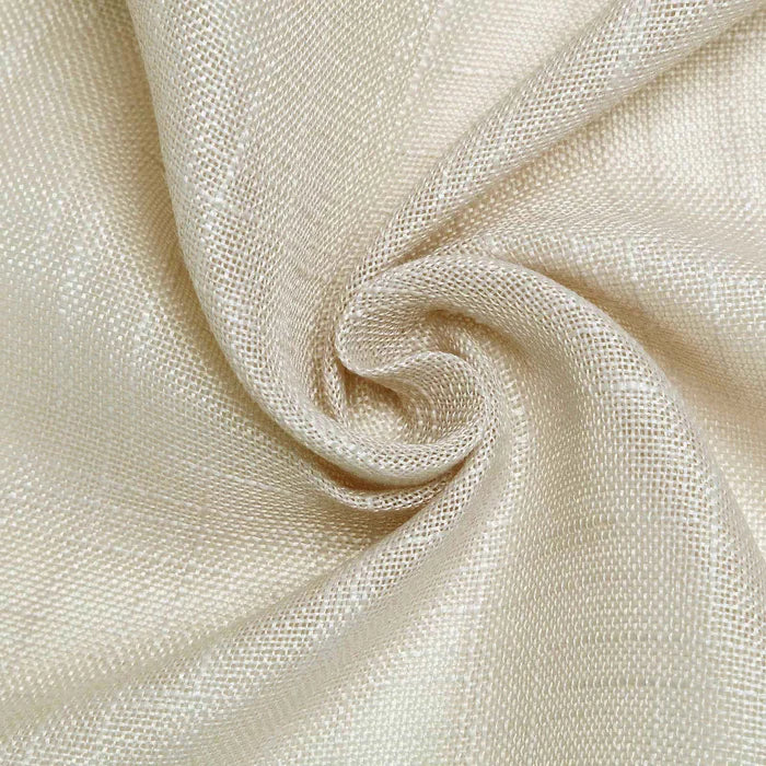 Close-up of 90'' x 156'' Beige Woven Rectangular Tablecloth Fabric