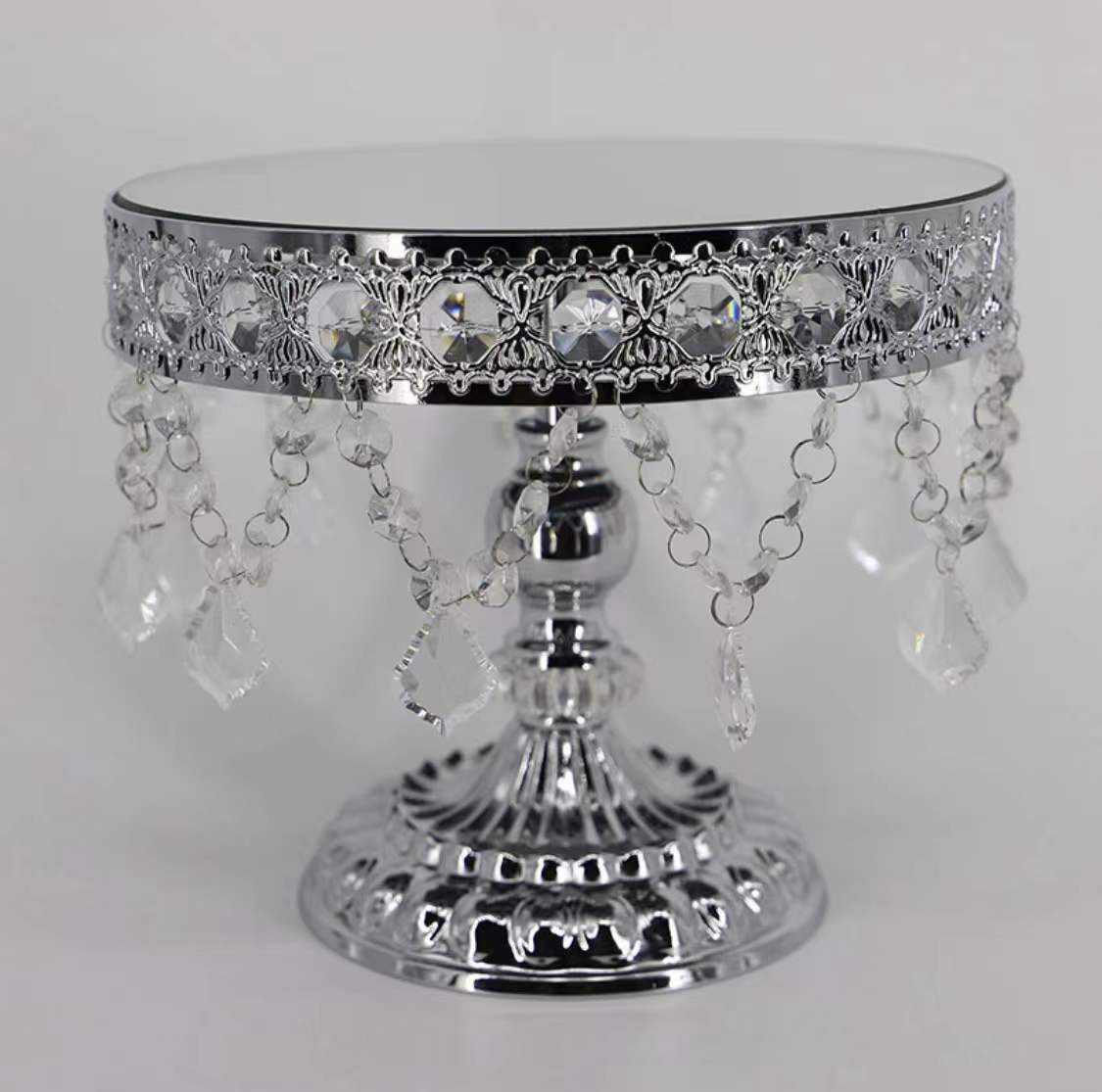 Collection of Gold and Silver Cake Stands for Weddings and Events