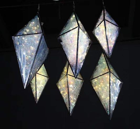 3D Diamond Lights Illuminating an Event Space with Glamorous Sparkle