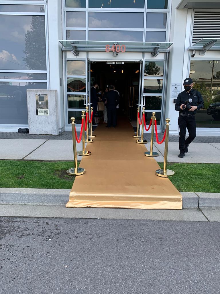 Red Velvet Rope Stanchion Gold