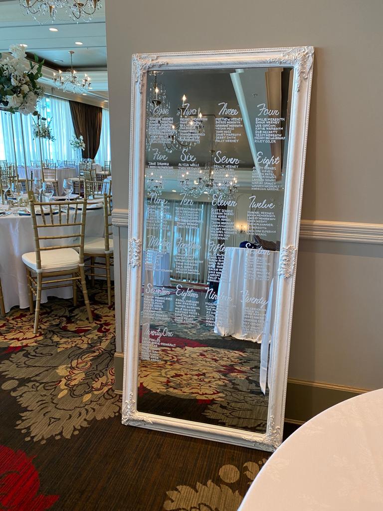 Full Length White Antique Mirror