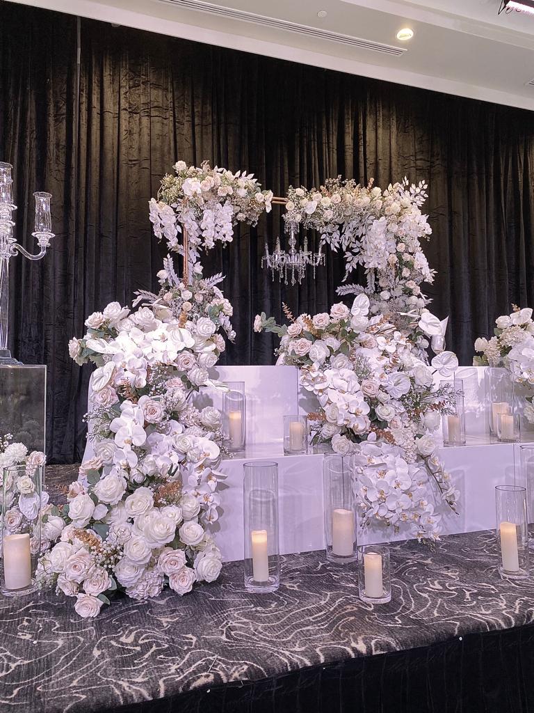 Three Tier White Table Set Up