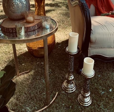 Set of 2 Antique Candle Holder