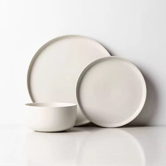 Stone White Lip Plate - 10"