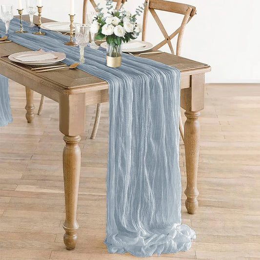 Dusty Blue Cheesecloth Runner