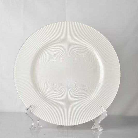 White Gloss Glass Charger Plate