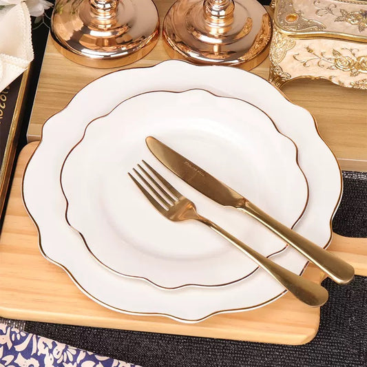 Gold Rim Leaf Plate 10”