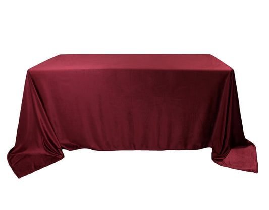 90x132'' Rectangle Red Velvet Tablecloth