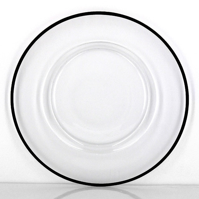 Black Rim Glass Charger Plate