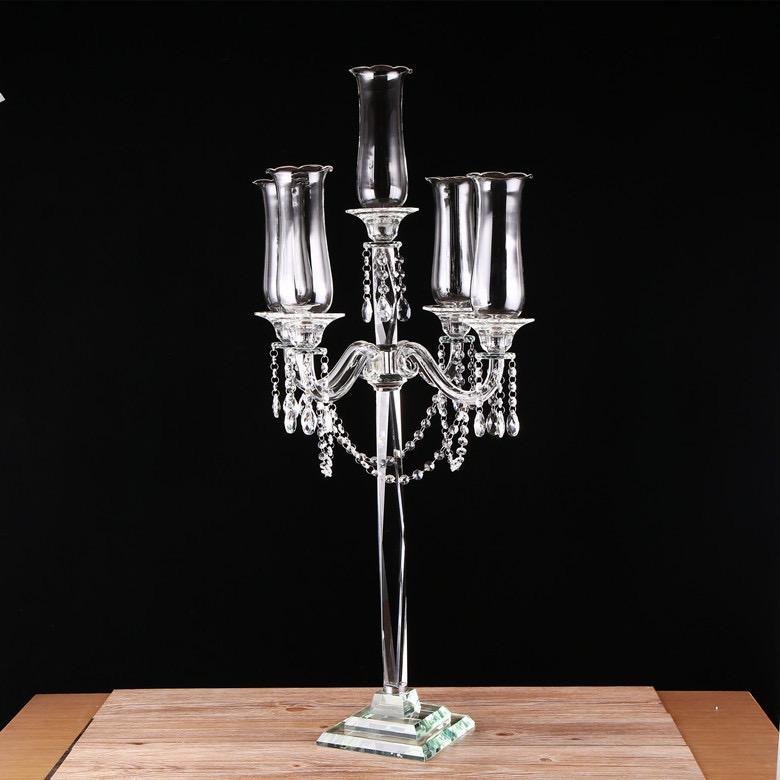 Elegant Glass Candelabra Centerpiece