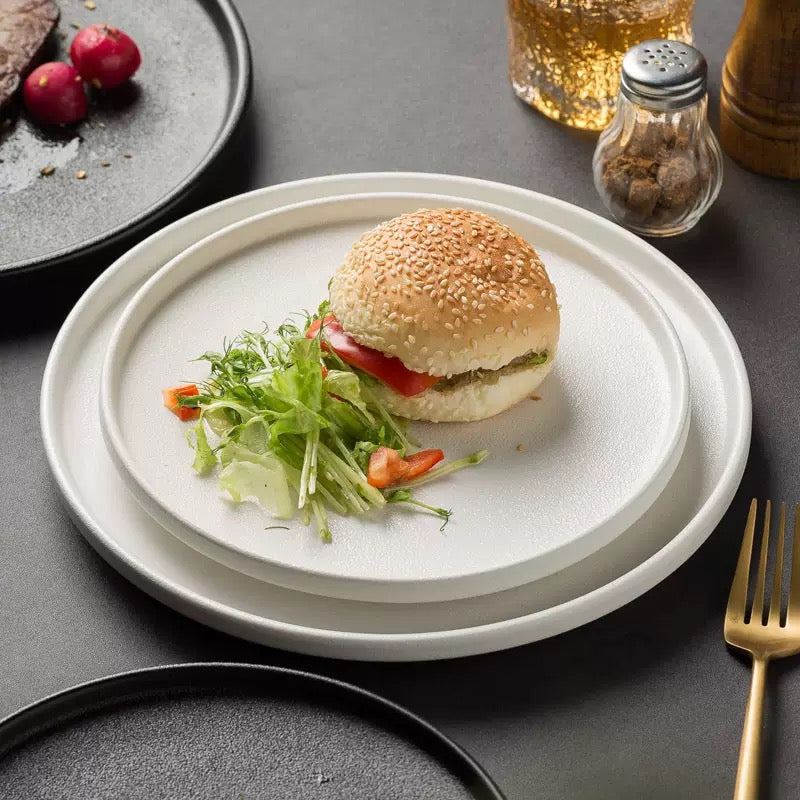 Stone White Lip Plate - 8"