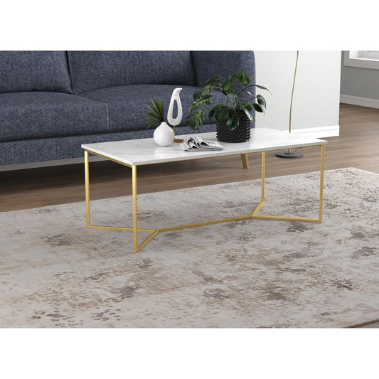 Rectangular Gold Marble Table