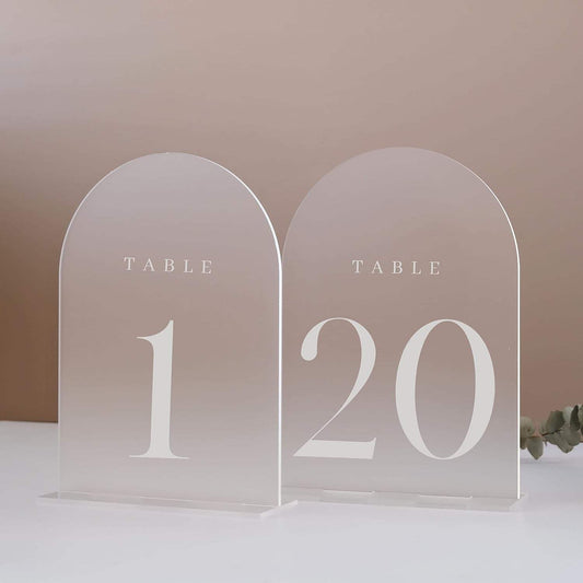 White Frosted Acrylic Table Numbers