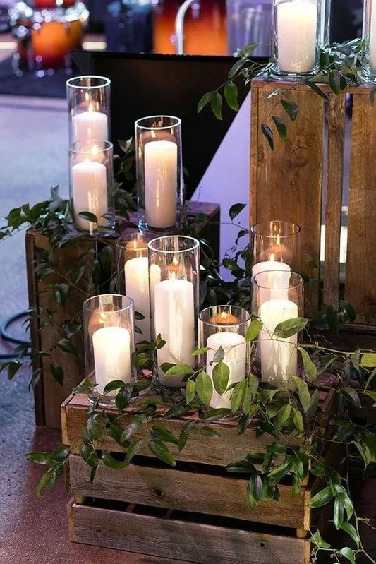 Trio Vase Set with Block Candles