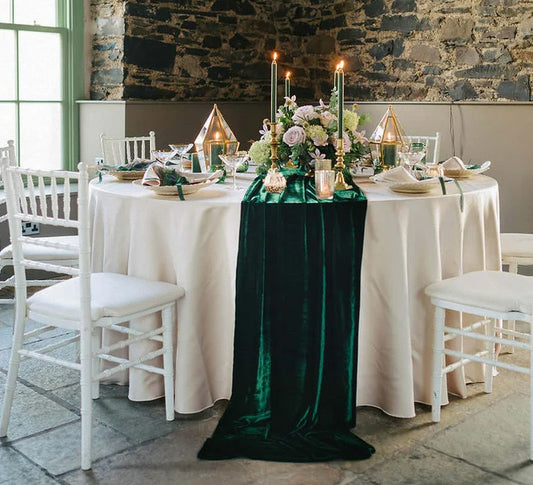 Emerald Green Velvet Table Runner