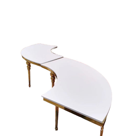 Gold and Glass Serpentine or Round Table