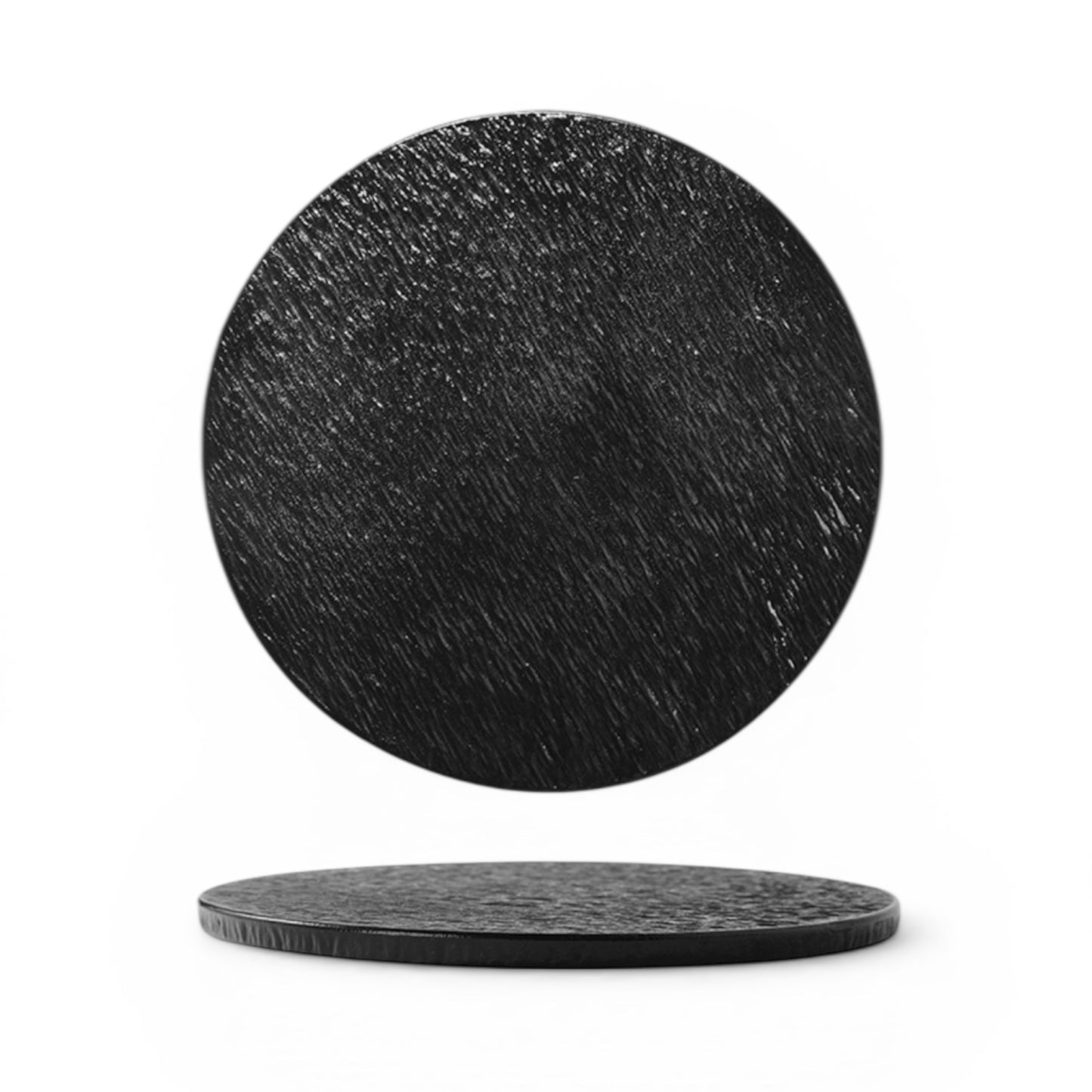 Black Round Stone Serving Plate 12.5”