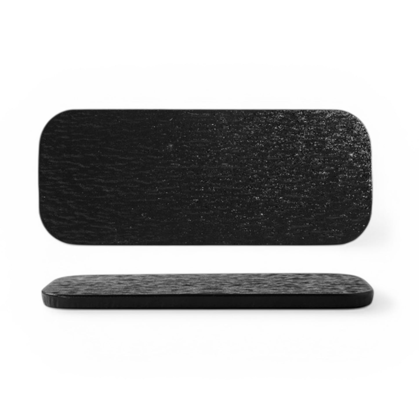 Black Rectangle Stone Serving Plate 12.5x4.4”