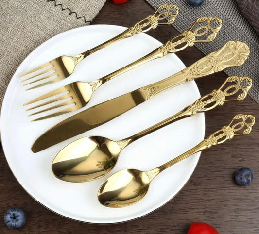 Vintage 5 piece Gold Cutlery Set