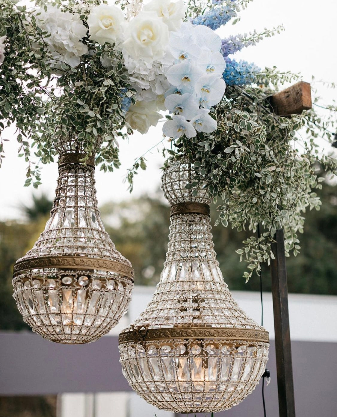 Large Luxe Crystal Chandelier adding sophistication to an event.