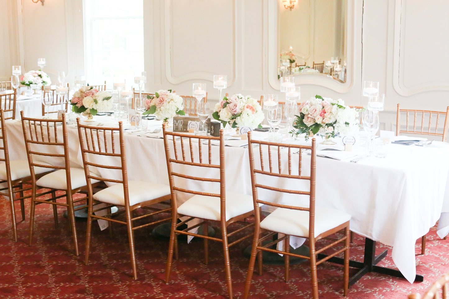 Gold Chiavari Chair with 1.5" Cream Cushion