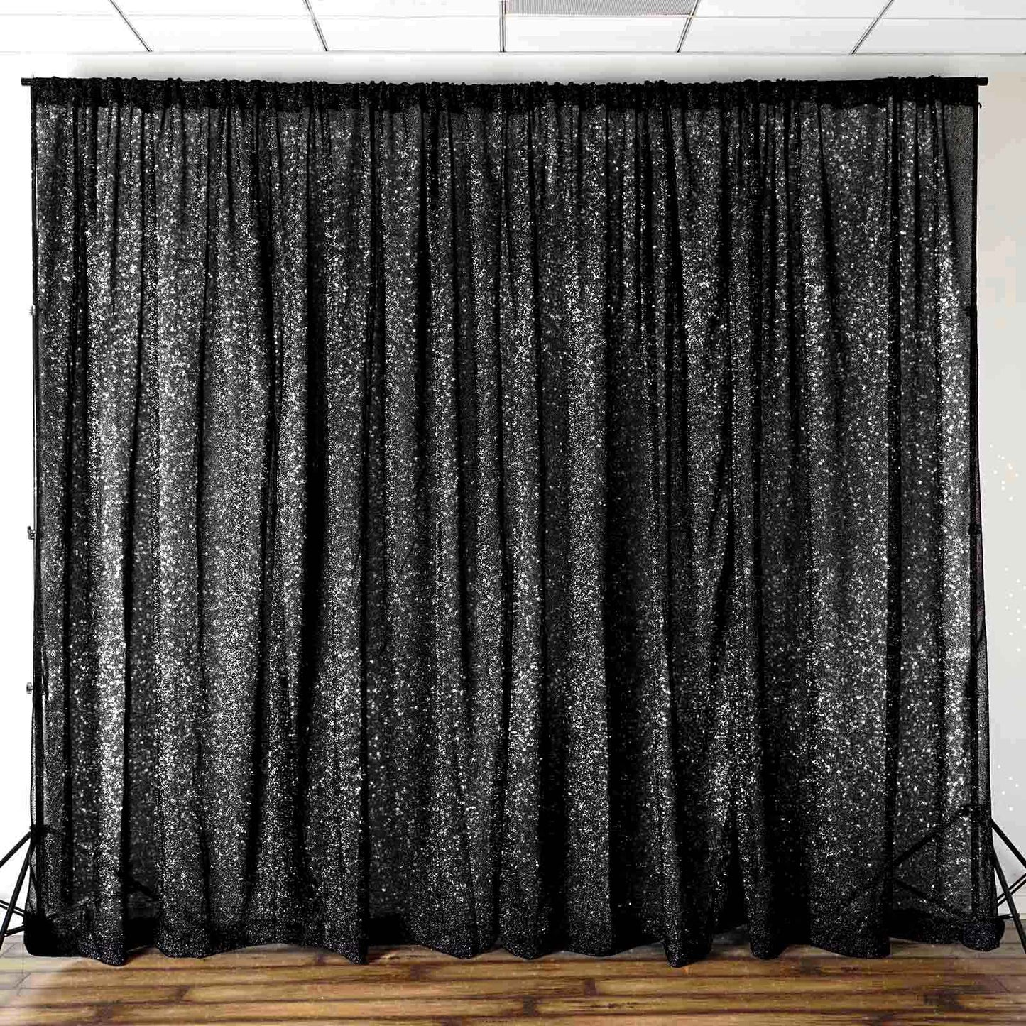 Black Sequin 8x8ft Wall Backdrop