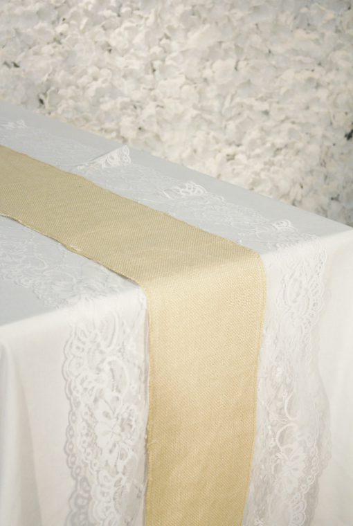 Burlap with Lace Runner