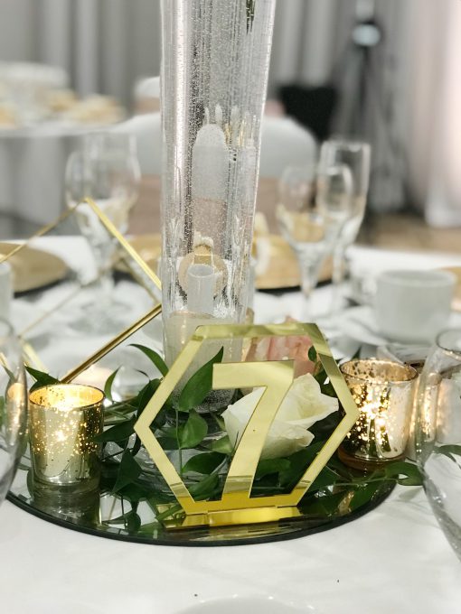 Gold Geometric Table Numbers
