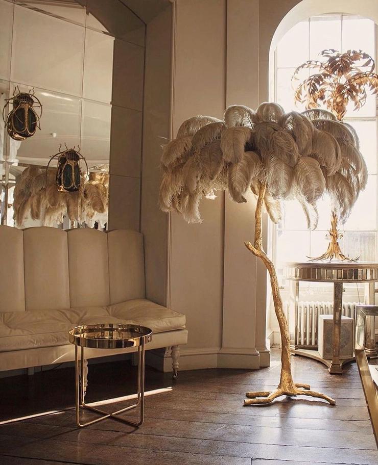 Ostrich Feather Floor Lamp