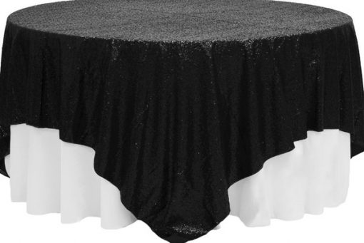 Sequin Black Overlay - 90″ x 90″