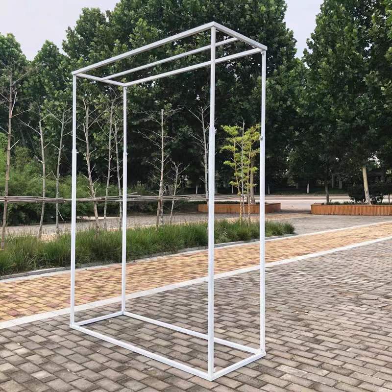 White Metal Rectangle Frame Arch